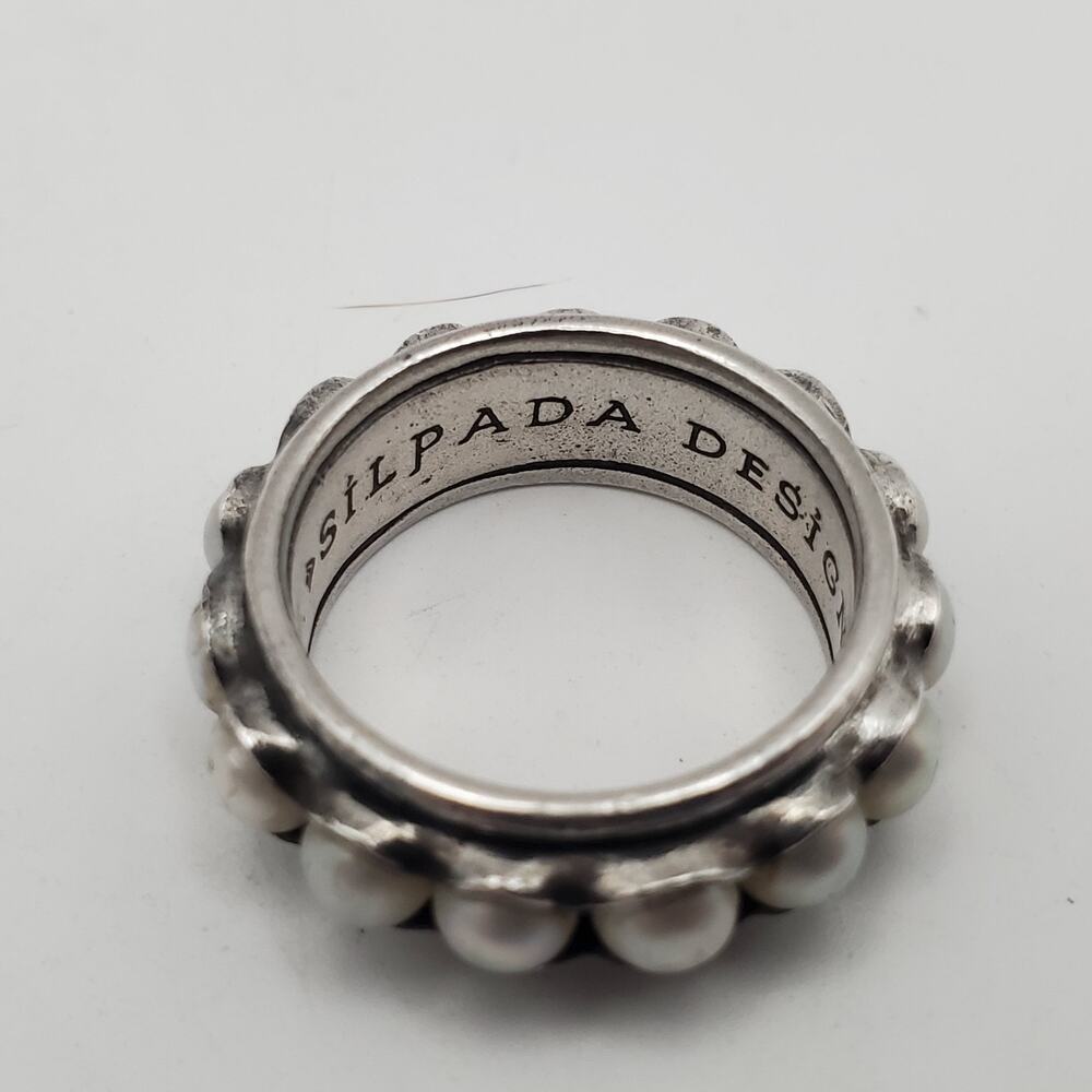 Silpada Designs Sterling Silver Nested Pearls Ring Scalloped Bezel R2209 Size 7 - Picture 7 of 10